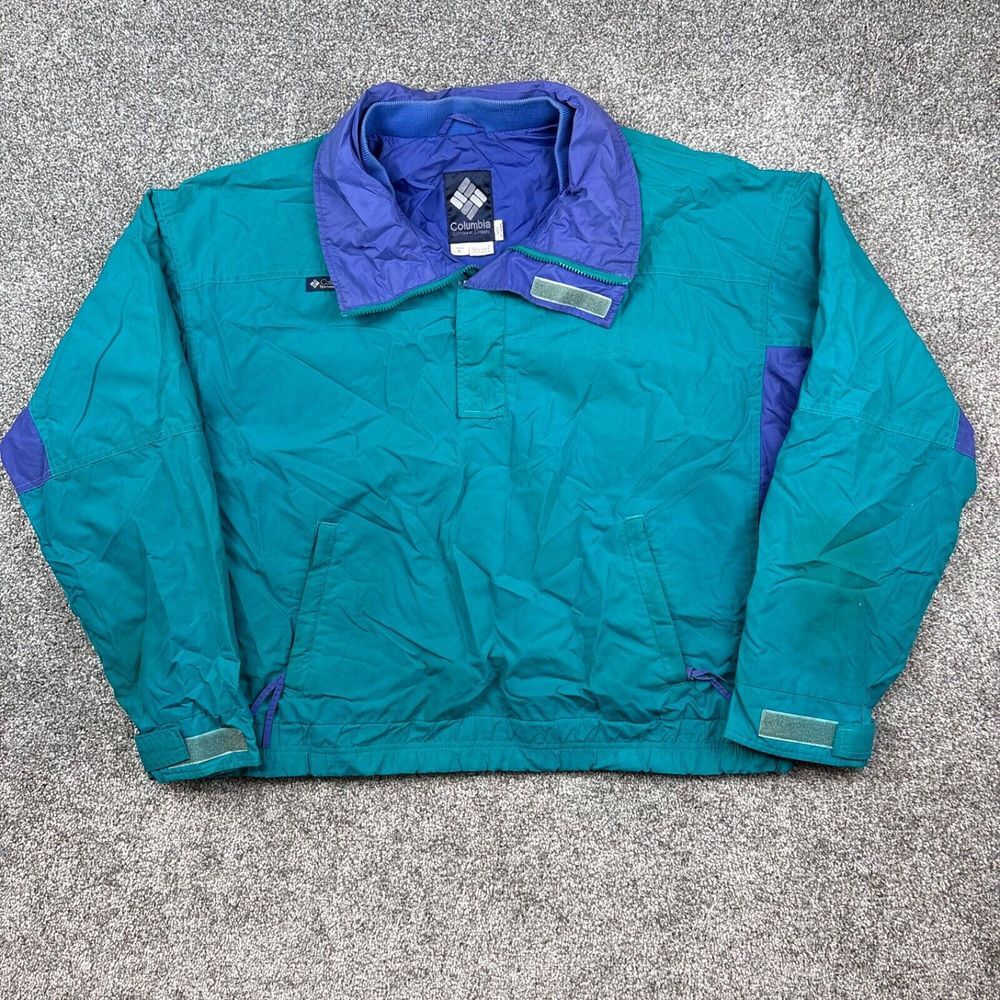 Vintage Columbia Jacket‎ Mens XL Blue Purple Radial Sleeve Anorak Insulated Snow